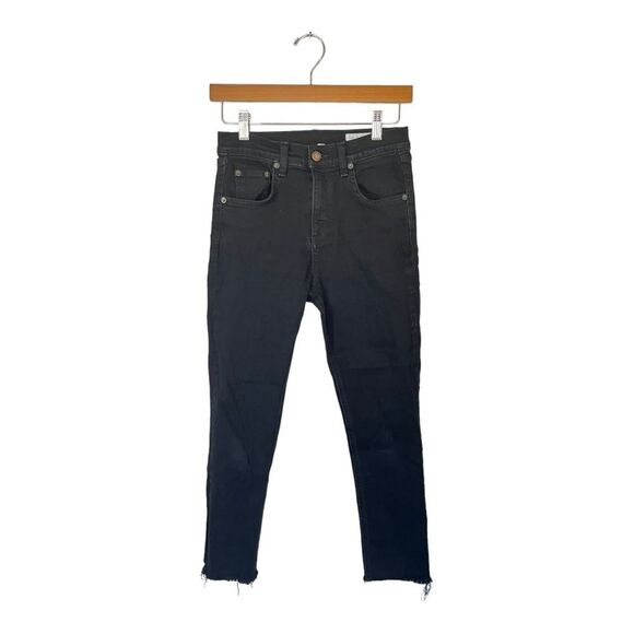 Rag & Bone | High Rise Ankle Skinny Raw Hem Black Denim Women’s Jeans 26 - Picture 1 of 9